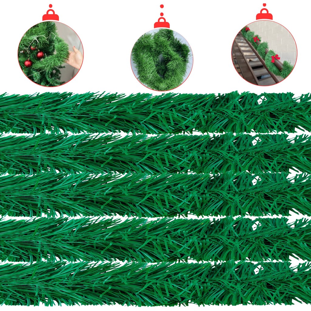10 Metros Festão Verde Claro Fosco 12 Cm Natal Decoração