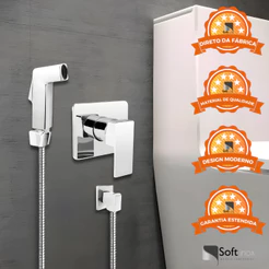 Acabamento Monocomando P/ Ducha e Ducha Higiênica Cromada