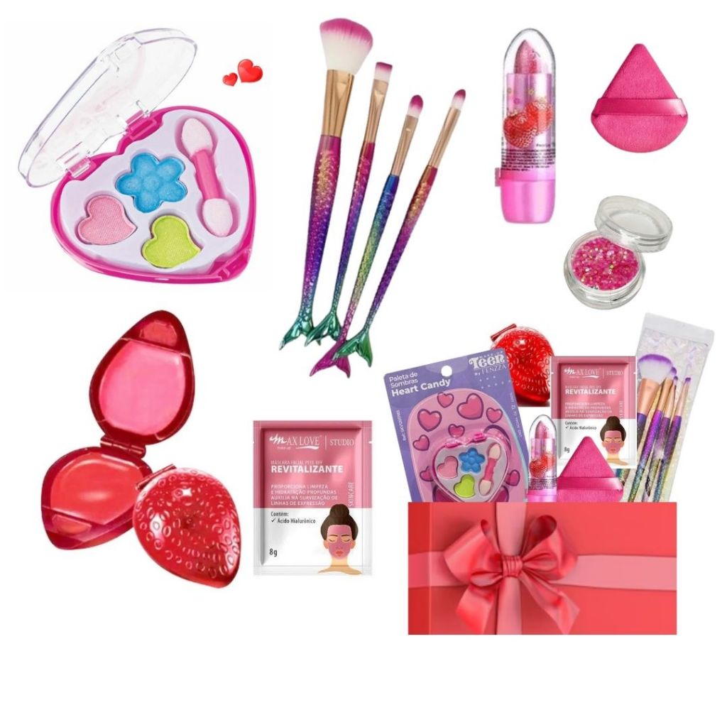 Kit de Maquiagem Infantil Completo 12 Itens em Oferta na Shopee