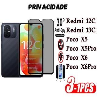Película Privacidade 3D Anti Spy Xiaomi Redmi 12C 13C Poco X5 X5Pro X6 X6PRO