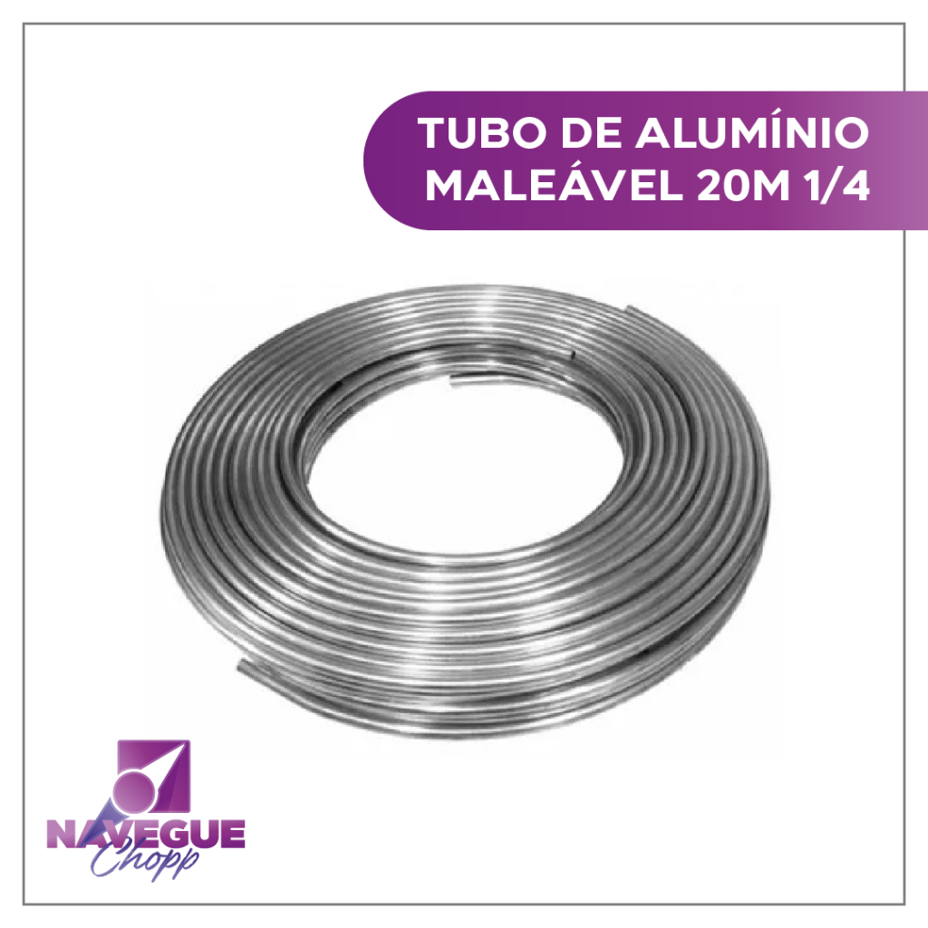 Tubo Serpentina Alumínio 1/4 20 Metros Maleável Aquecimento e Resfriamento Choperia Aquecedor
