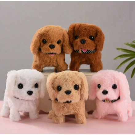 Cão De Estimação De Brinquedo De Pelúcia Elétrico Marrom, Adequado Para Companheiro Interativo Infantil em Oferta na Shopee