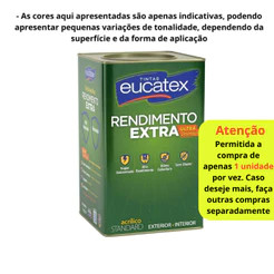 Tinta Exterior Eucatex Rendimento Extra Acrílica 18l Cores