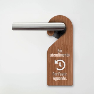 Placa Aviso de Porta Em Atendimento em Oferta na Shopee