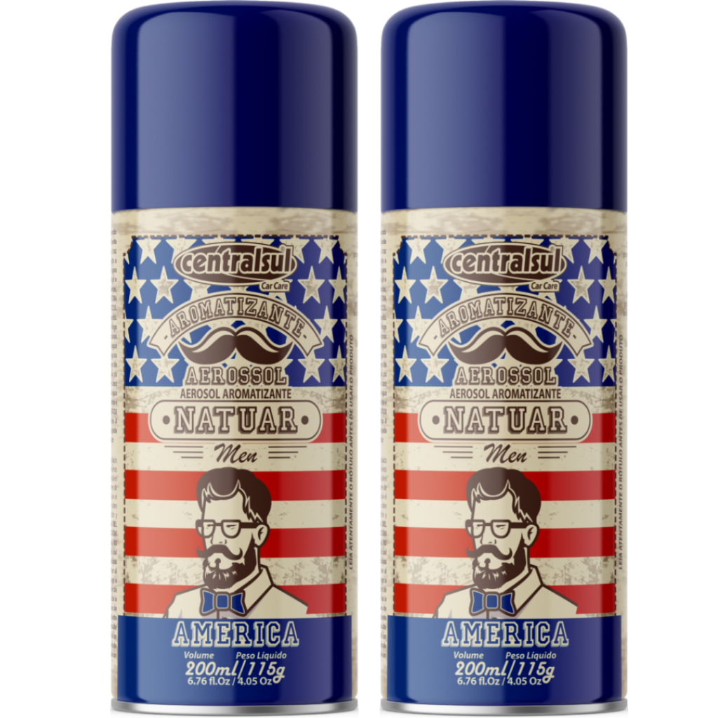 2 Aromatizante Spray Natuar Men America Spray 200ml Centralsul
