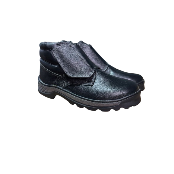 Botina Bota De Segurança Preta Fechamento Velcro Para Trabalhar Bico Pvc CA — imagem 2 de 2
