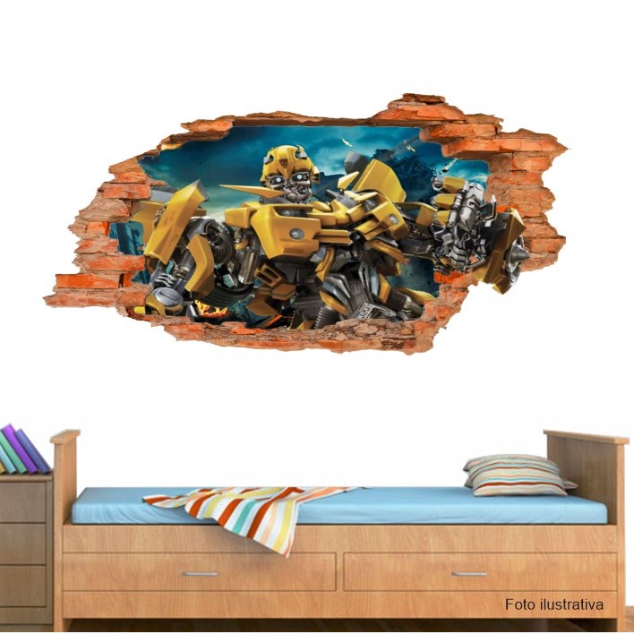 Adesivo decorativo Transformers Quebrando Parede *Recorte Especial*