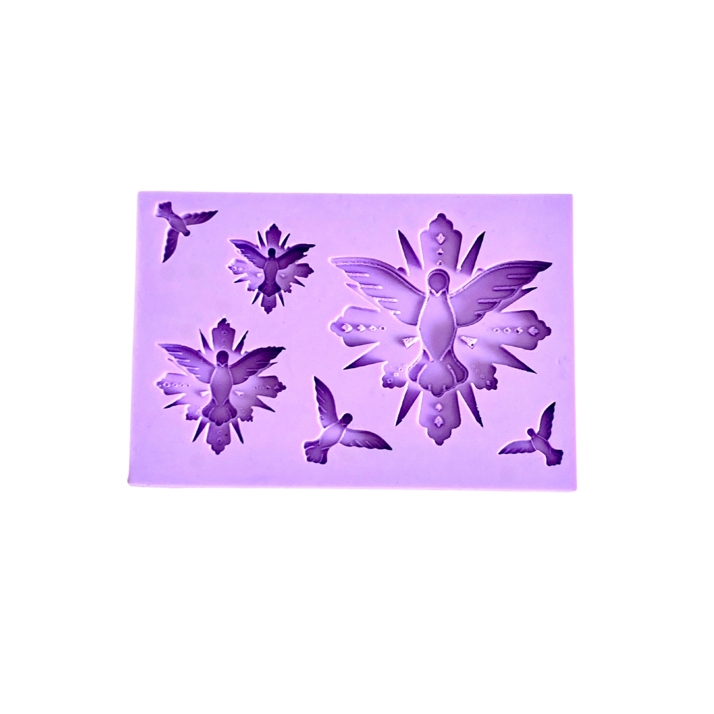 F1717 MOLDE DE SILICONE POMBA DIVINO ESPÍRITO SANTO CONFEITARIA BISCUIT em Oferta na Shopee