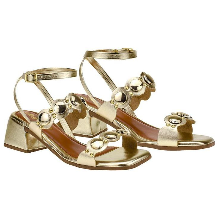 Sandália Feminina Salto Bloco Quadrado 5 cm Casual com abs Confortável