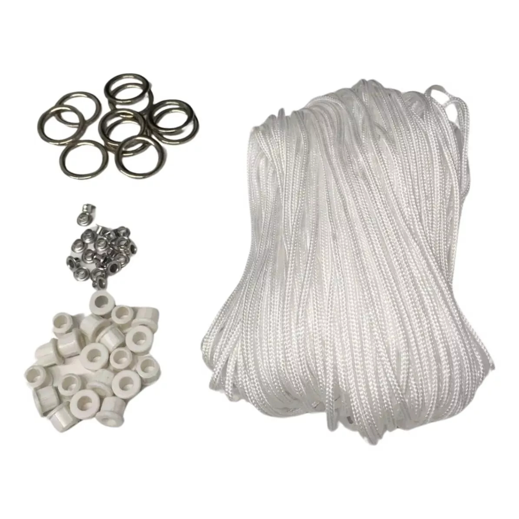 Kit Completo Reposição para Manutenção e Reparo de Varal de teto com 47 metros de corda e 60 peças inclusas em Oferta na Shopee