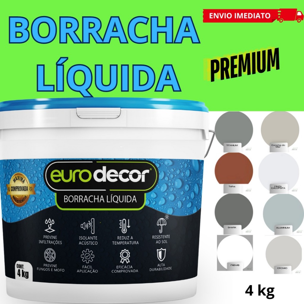 Ultra Borracha Líquida 4kg Veda Tudo Contra Mofo e Infiltração 1KG e 4KG