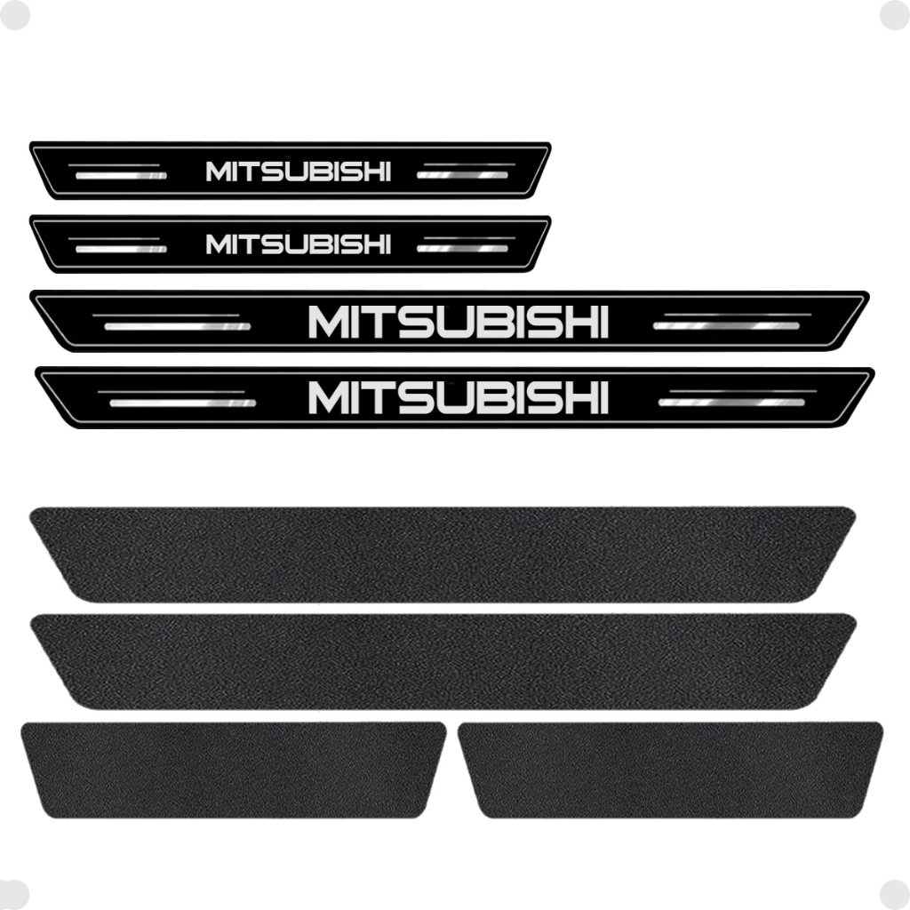 Kit 8pç Soleira Protetor Porta Mitsubishi Lancer Triton L200 2012 2013 2014 2015 2016 2017