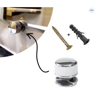 2 Unidades Botão Frances Para Espelhos+ Parafusos E Buchas em Oferta na Shopee