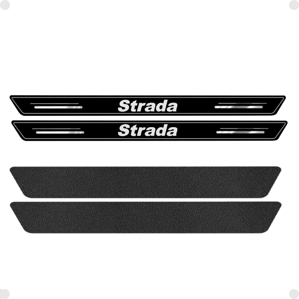 Kit Soleira Protetor 2 Porta Fiat Nova Strada 2019 2020 2021 2022 2023 2024