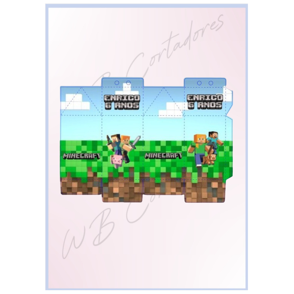 15 mini caixinhas milk minecraft + 15 mini piramides minecraft