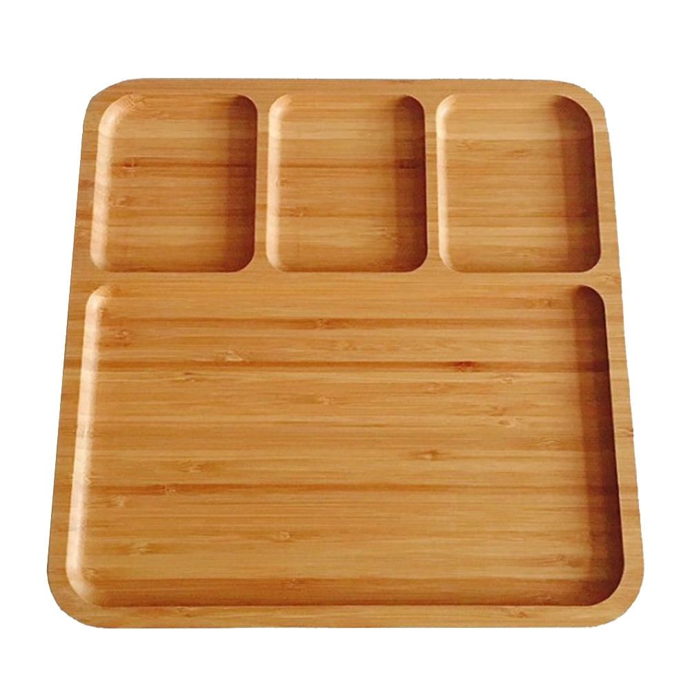 Petisqueira Gamela Tabua Bandeja Quadrada 4 Divisórias Petiscos Frios Churrasco 30x30cm