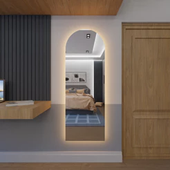 Espelho Corpo Inteiro Janela Com Led 170cm x 70cm E13 Lapidado Lançamento Quarto Sala Grande Moderno Luxo