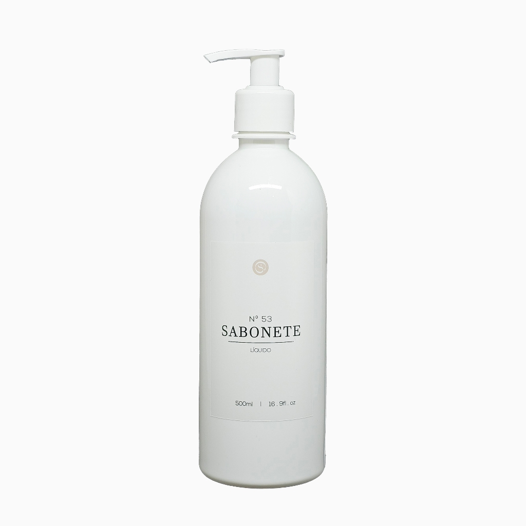Dispenser Frasco Branco Plástico 500ml Diversos Rótulos Para Decoração e Organização Banheiro Luxo