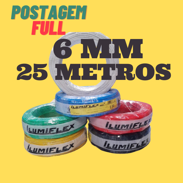 Fio Cabo Flexivel 6mm 25 metros