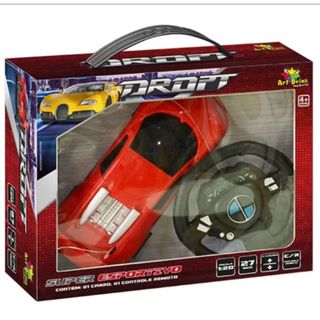 Carrinho de Controle Remoto Com Volante Drop 3 Funções Ferrari Vermelho