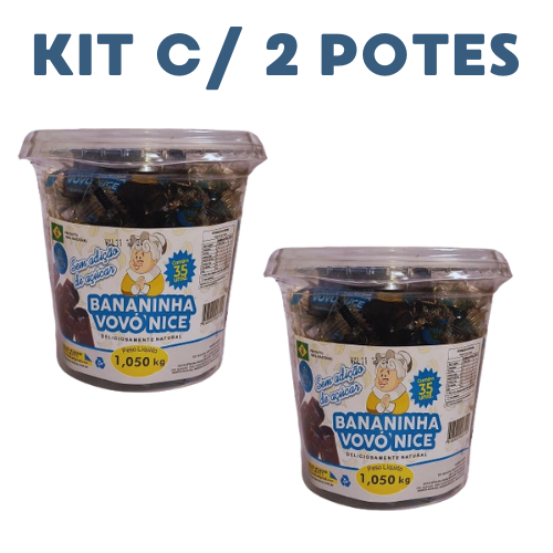 Kit 2 Bananinhas SEM Açúcar Pote com 35 unidades Cada  Vovó Nice em Oferta na Shopee