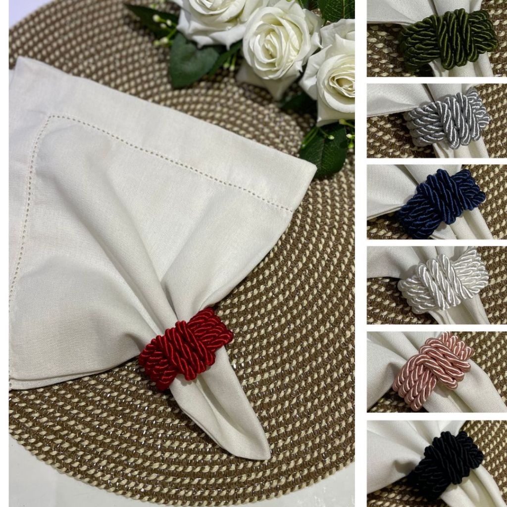 Kit 4, 6, 8 ou 12 Porta Guardanapo Cordão Nó Italia Várias Cores Anel Argola para Mesa Posta em Oferta na Shopee