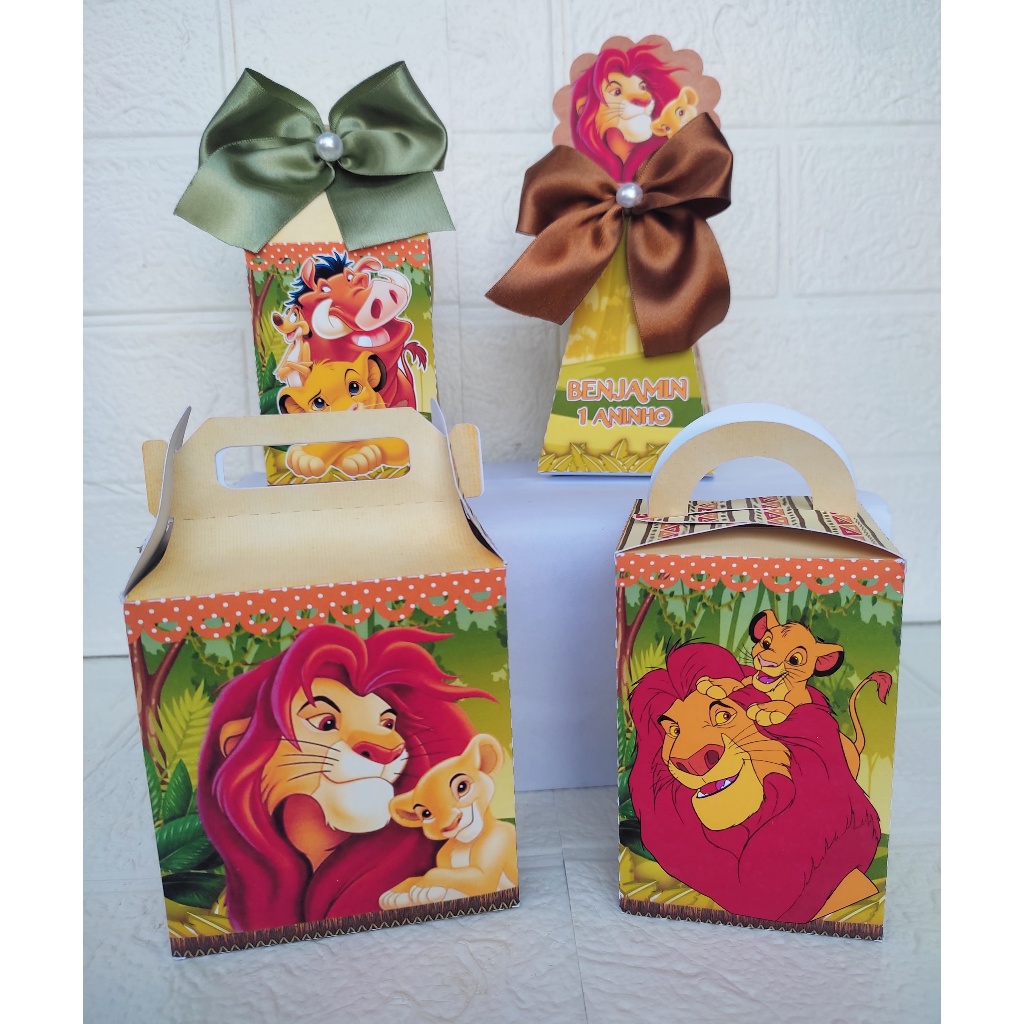 Kit Pegue Monte Personalizados Rei Leão|Caixinha Lembrancinha Aniversário | PERSONALIZADOS REI LEÃO I LEMBRANCINHA REI LEÃO