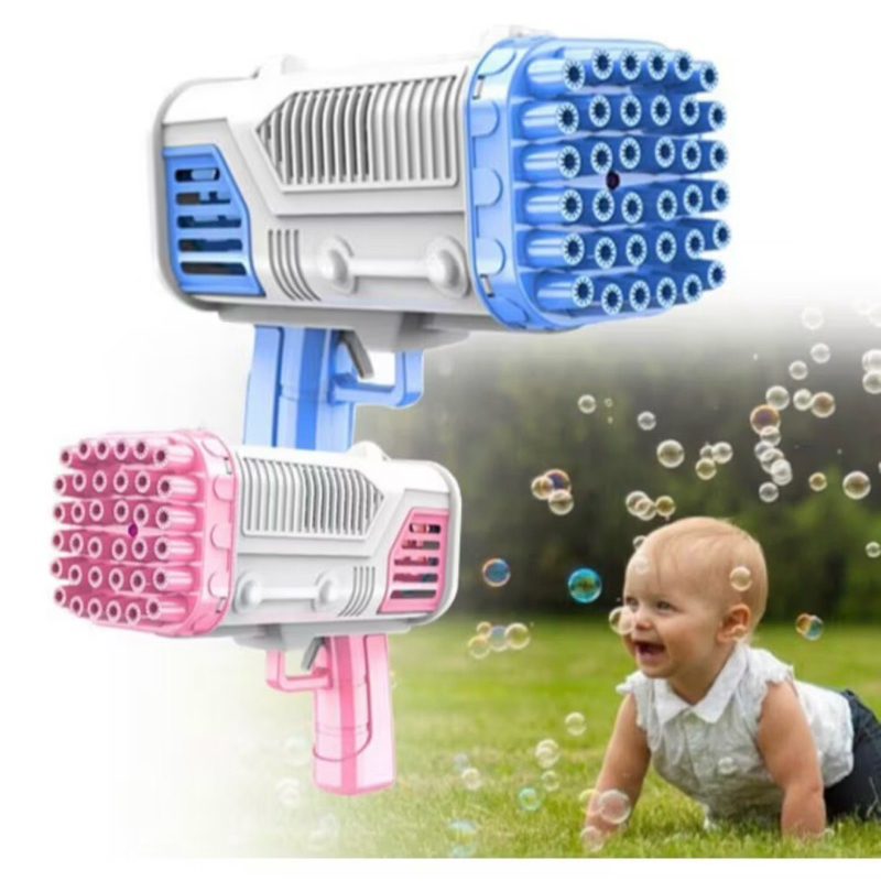 Lança Bolhas Sabão Agua Bazuca Brinquedo Criança grande 36 Furos Com Luzes led