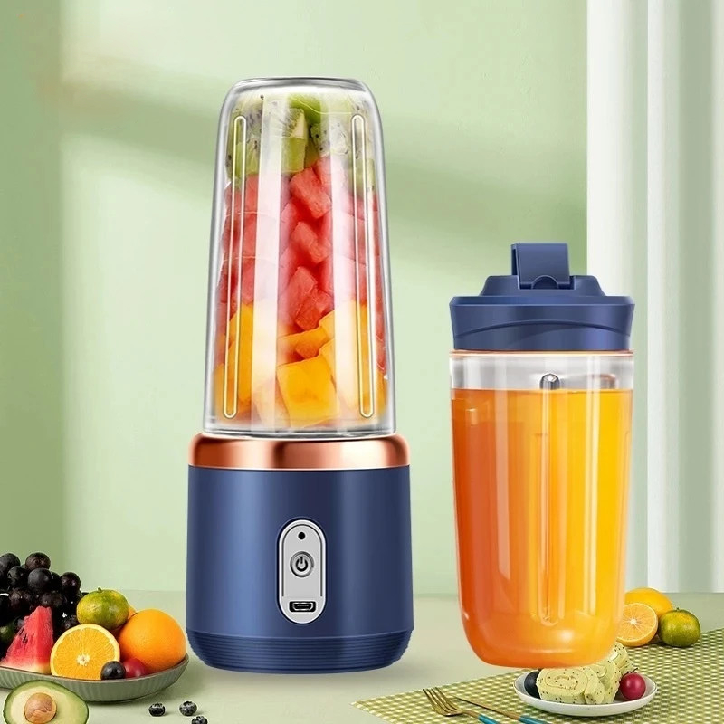 400ML 6 Lâminas Espremedor Elétrico Mini Liquidificador Portátil De Suco De Alimentos Mist...