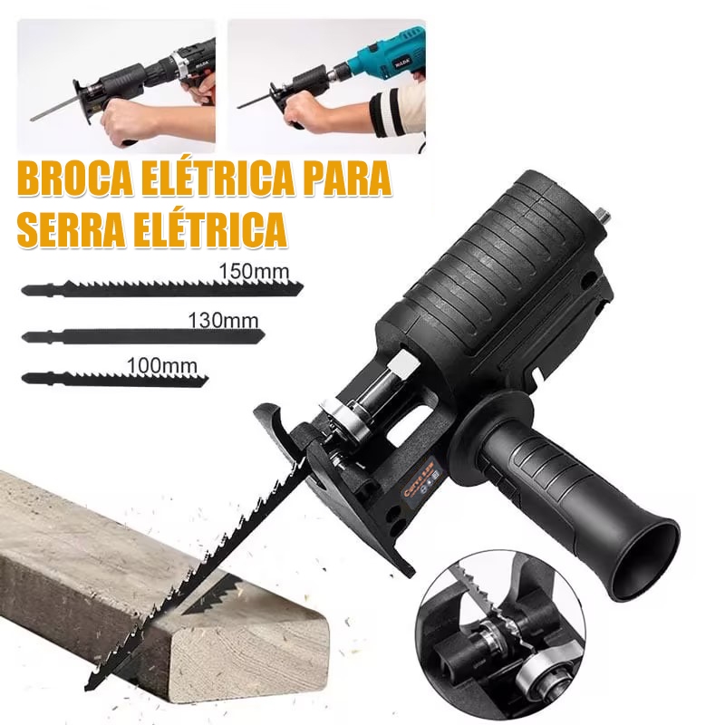 Adaptador de Serra Tico-Tico Alternativo Portátil Com Lâmina de Serra Elétrica Broca Elétrica Modificada