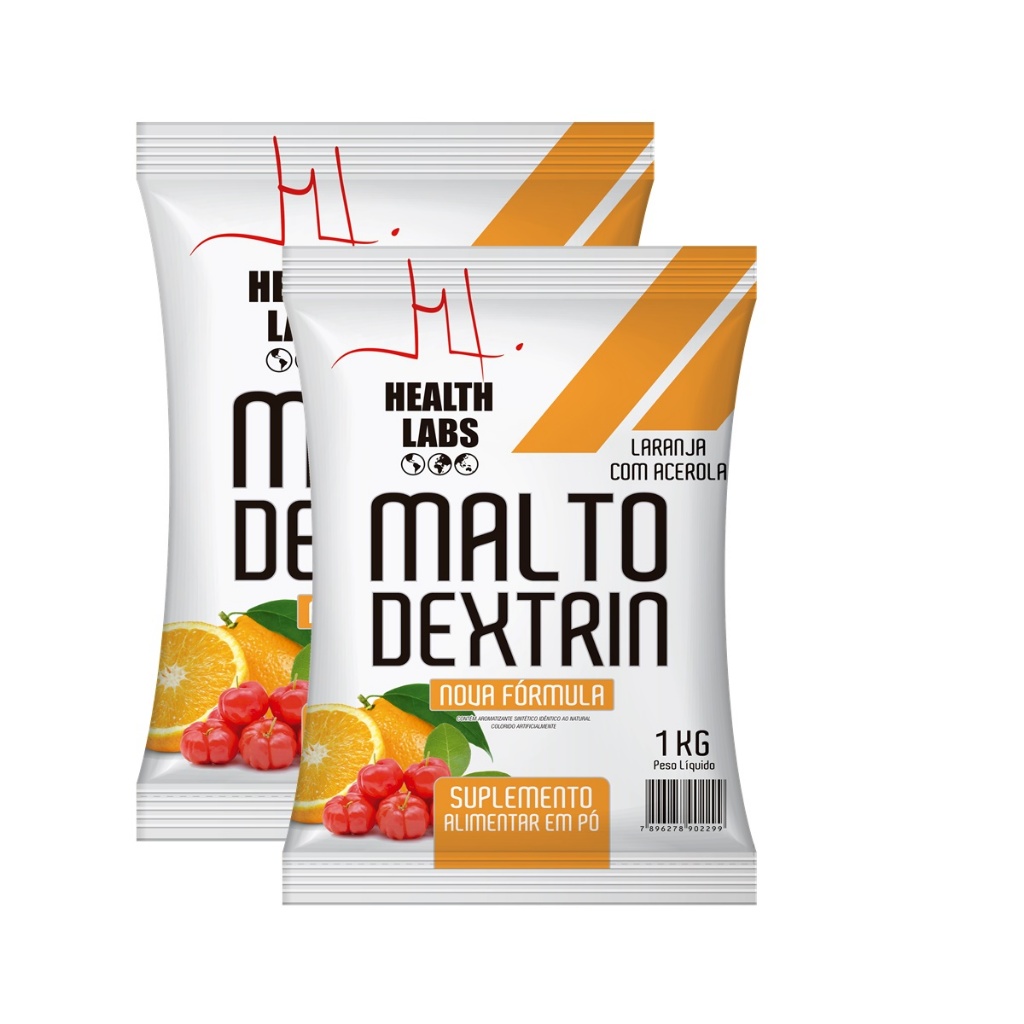 2un Maltodextrin 1kg Laranja com Acerola - Health Labs