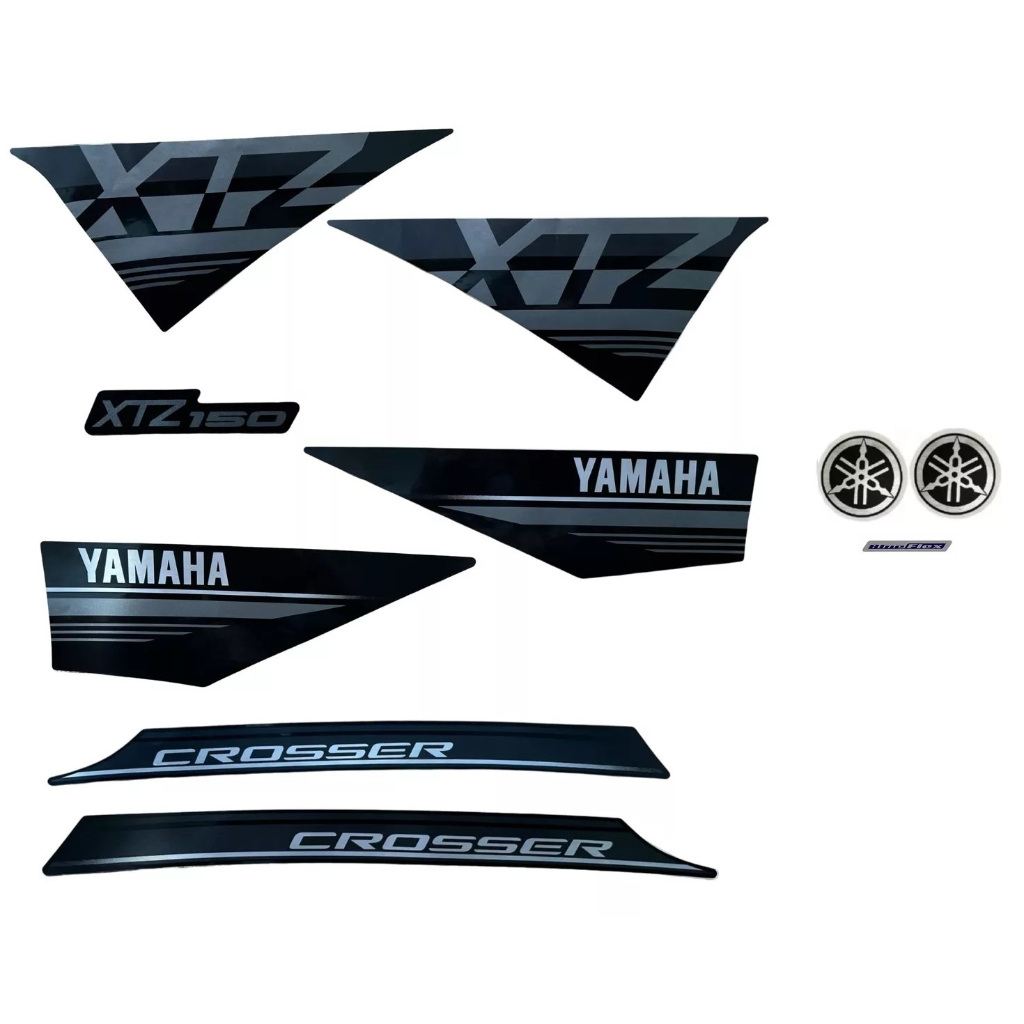 Kit Adesivos Faixa Compatível Xtz Crosser 150 2021 2022 Preta