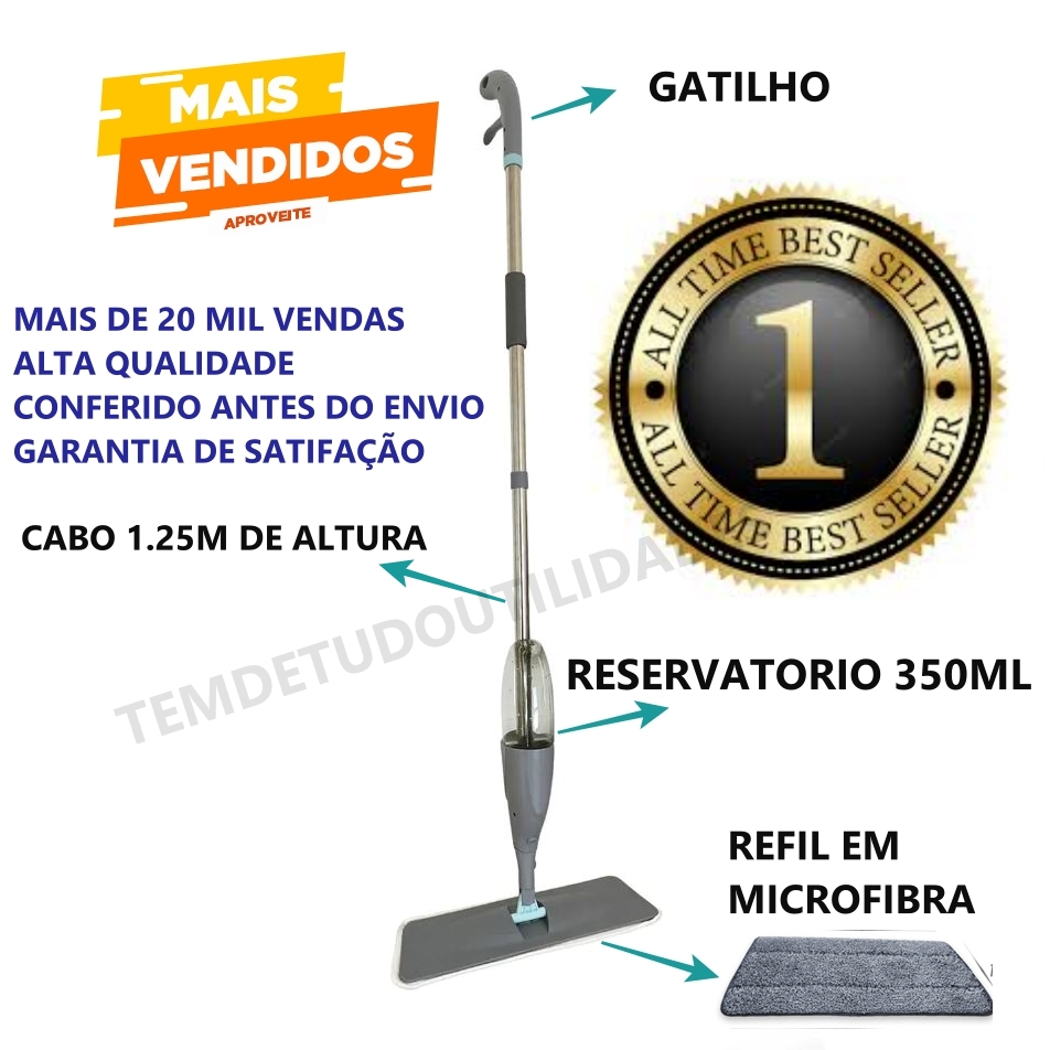 MOP Spray Rodo Esfregão com Reservatório Rodo Magico Limpa Seca Envio Imediato