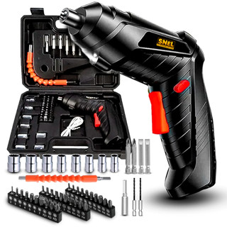 Parafusadeira Chave Fenda a Bateria Speed Pró Compacta C/Led Bits E Carregador + chave catraca Bits