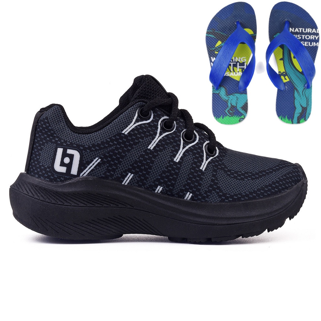 Kit Tenis Infantil Casual Meninos Meninas Escolar Basico + Chinelo em Oferta na Shopee