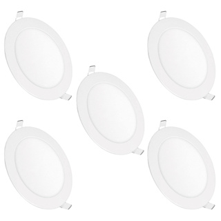 Kit 5 Luminaria Painel Plafon Embutir Bivolt Redondo 12w Led Teto - ELGIN em Oferta na Shopee