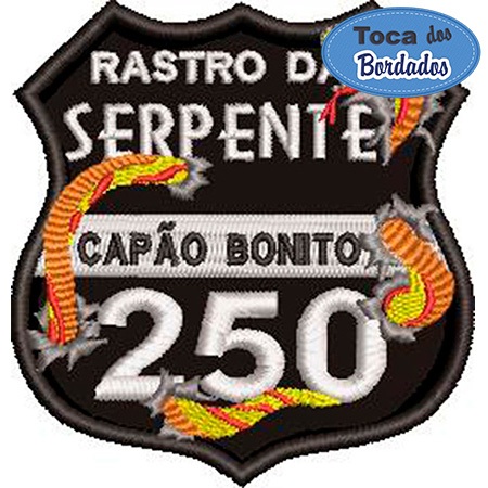 Patch Bordado Rastro da Serpente Capão Bonito 7,5x7 cm Cód.1953
