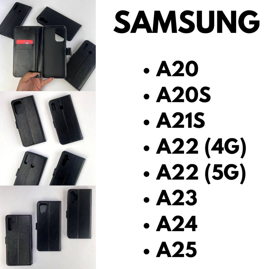 Capa Carteira Lisa Para Samsung A20 / A20S / A21S / A22 4G / A22 5G / A23 / A24 / A25 / Porta Cartão Capinha Estojo CF05