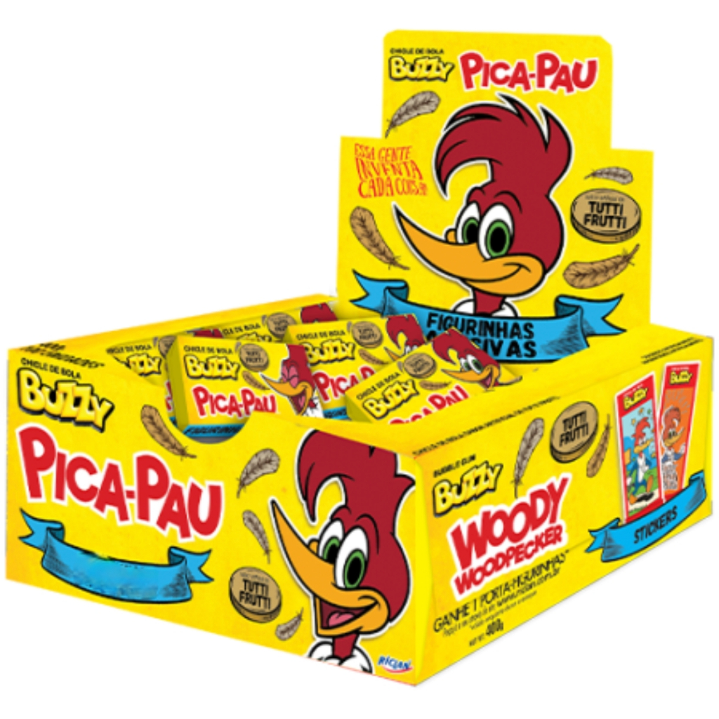 Chiclete Pica-Pau Tutti-Frutti C/90 Buzzy em Oferta na Shopee