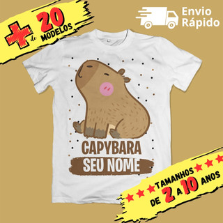 Camiseta Infantil Unissex CAPYBARA - CAPIVARA Personalizada com nome (OPCIONAL) 20 MODELOS em Oferta na Shopee