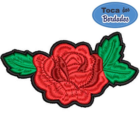 Patch Bordado Flor rosa 6x10,5 cm cód.Cód.3465