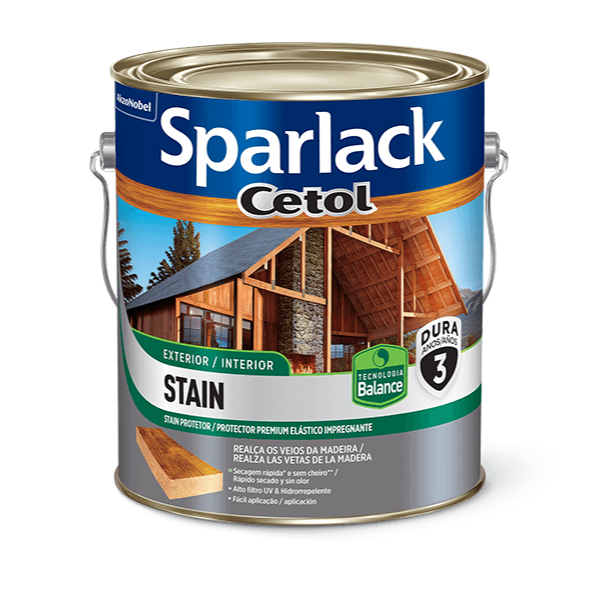Verniz Cetol Stain Natural Sparlack Base Água Acetinado 900ml - Coral