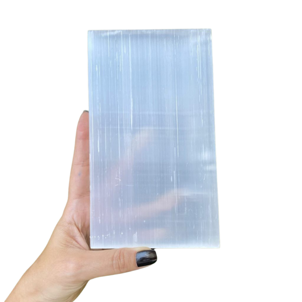 Placa de Selenita Branca Pedra Natural Cristais Naturais Peças Únicas