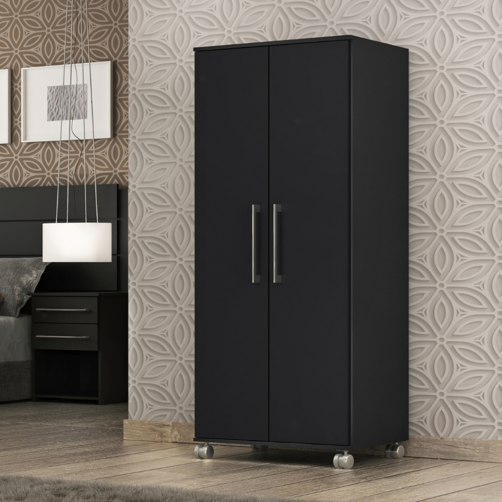 Multiuso Marcela 2 Portas 4 Prateleiras 1,40m com Rodinhas em Oferta na Shopee