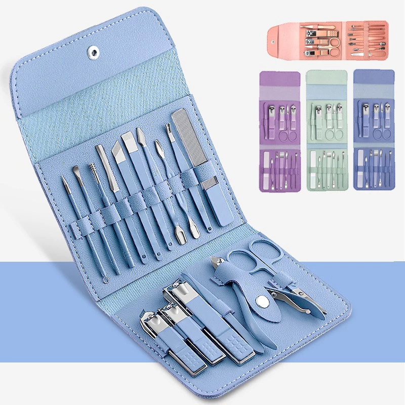 KIT 16 Pçs/Set Professional Aço Inoxidável Cutícula Nippers Cortador De Unhas Ferramentas em Oferta na Shopee