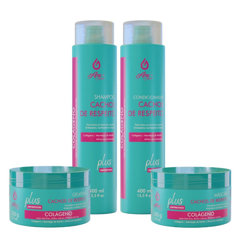Kit Capilar Cachos De Respeito Ativador Any Liss 4 Itens