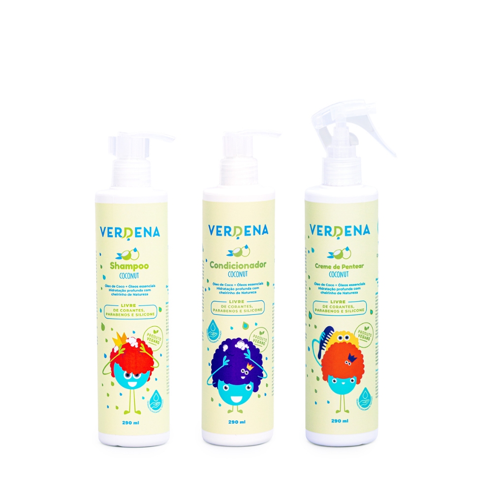 Shampoo, Condicionador e Creme de pentear Infantil Coconut Verdena Baby