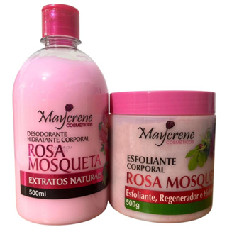 Kit Desodorante Corporal + Esfoliante Corporal Rosa Mosqueta Regenerador Hidratante Maycrene em Oferta na Shopee