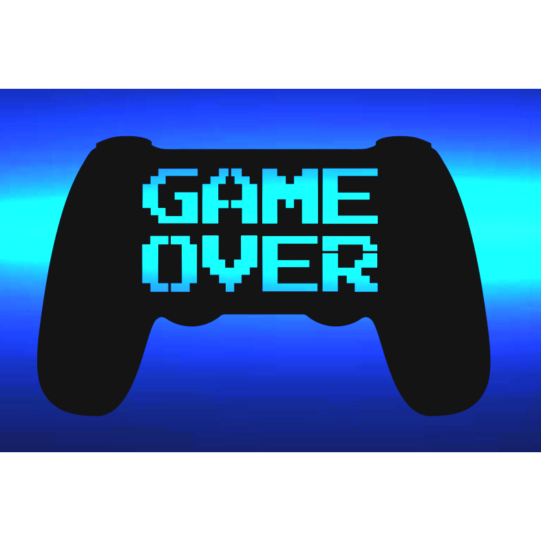 Quadro de Led Painel Luminoso Gamer game over Playstation 4 PS4 Quadro decorativo presente geek nerd