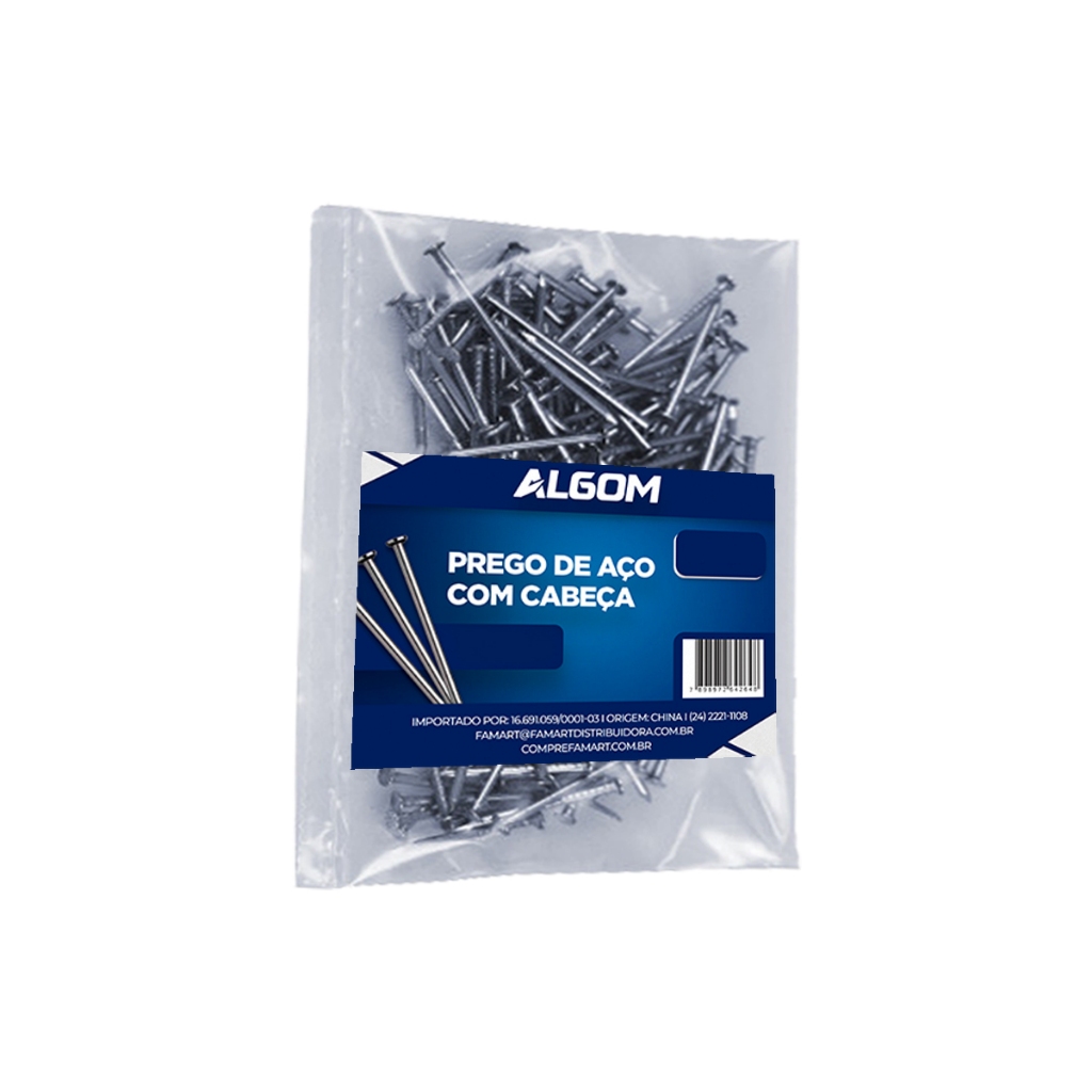 Prego De Aço Com Cabeça 17x21 C/ 100 Un Algom - Home & Living